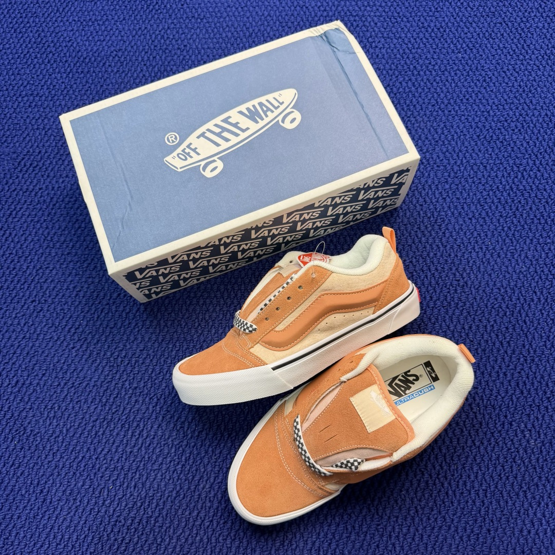 虎扑版！Vans Knu-Skool 低帮 KK18纯原级别外贸订单！万斯经典 硫化帆布板鞋 粗宽立体标