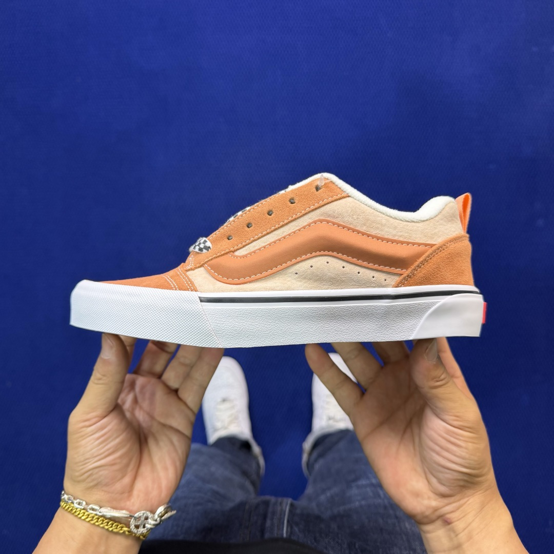 虎扑版！Vans Knu-Skool 低帮 KK18纯原级别外贸订单！万斯经典 硫化帆布板鞋 粗宽立体标