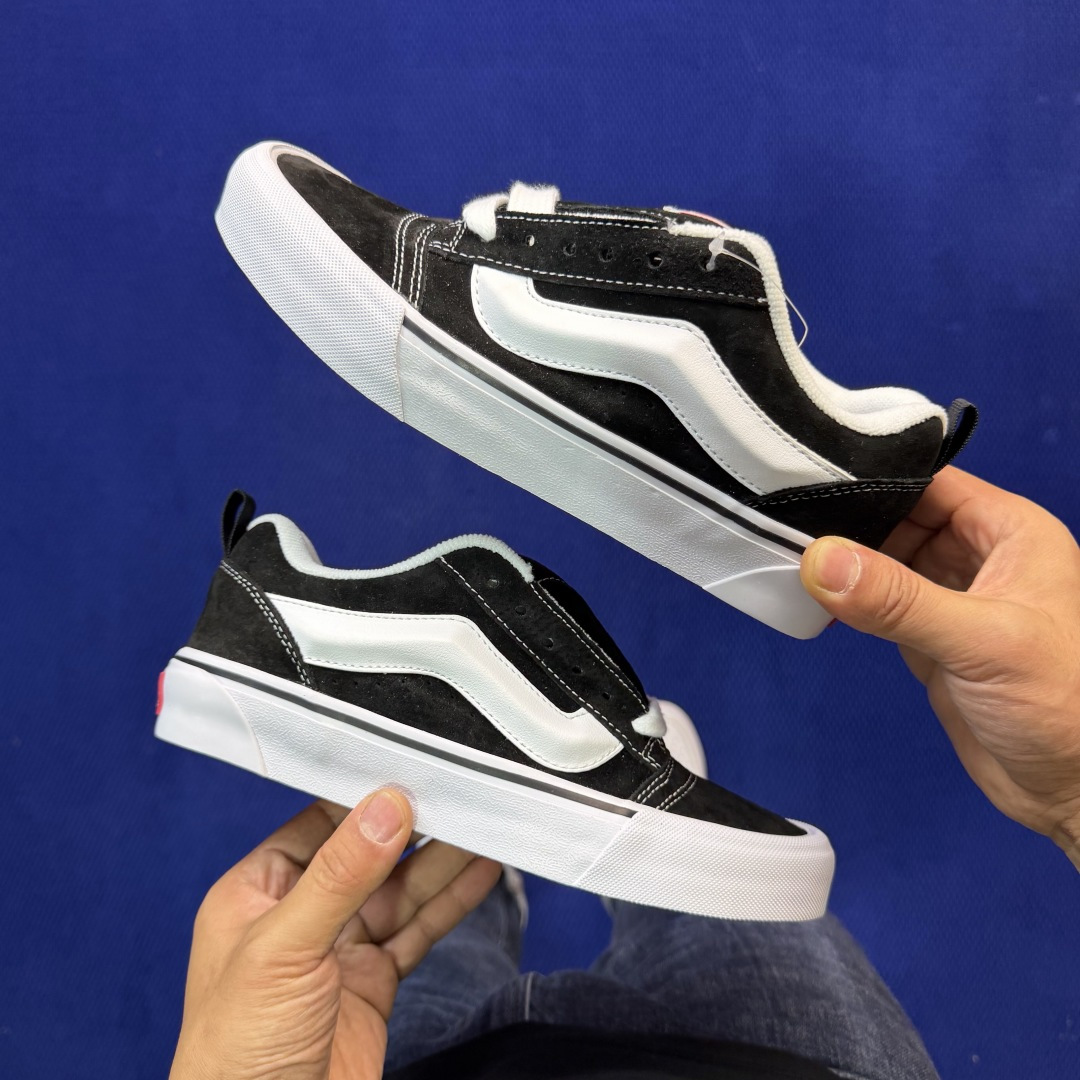 虎扑版！Vans Knu-Skool 低帮 KK07纯原级别外贸订单！万斯经典 硫化帆布板鞋 粗宽立体标