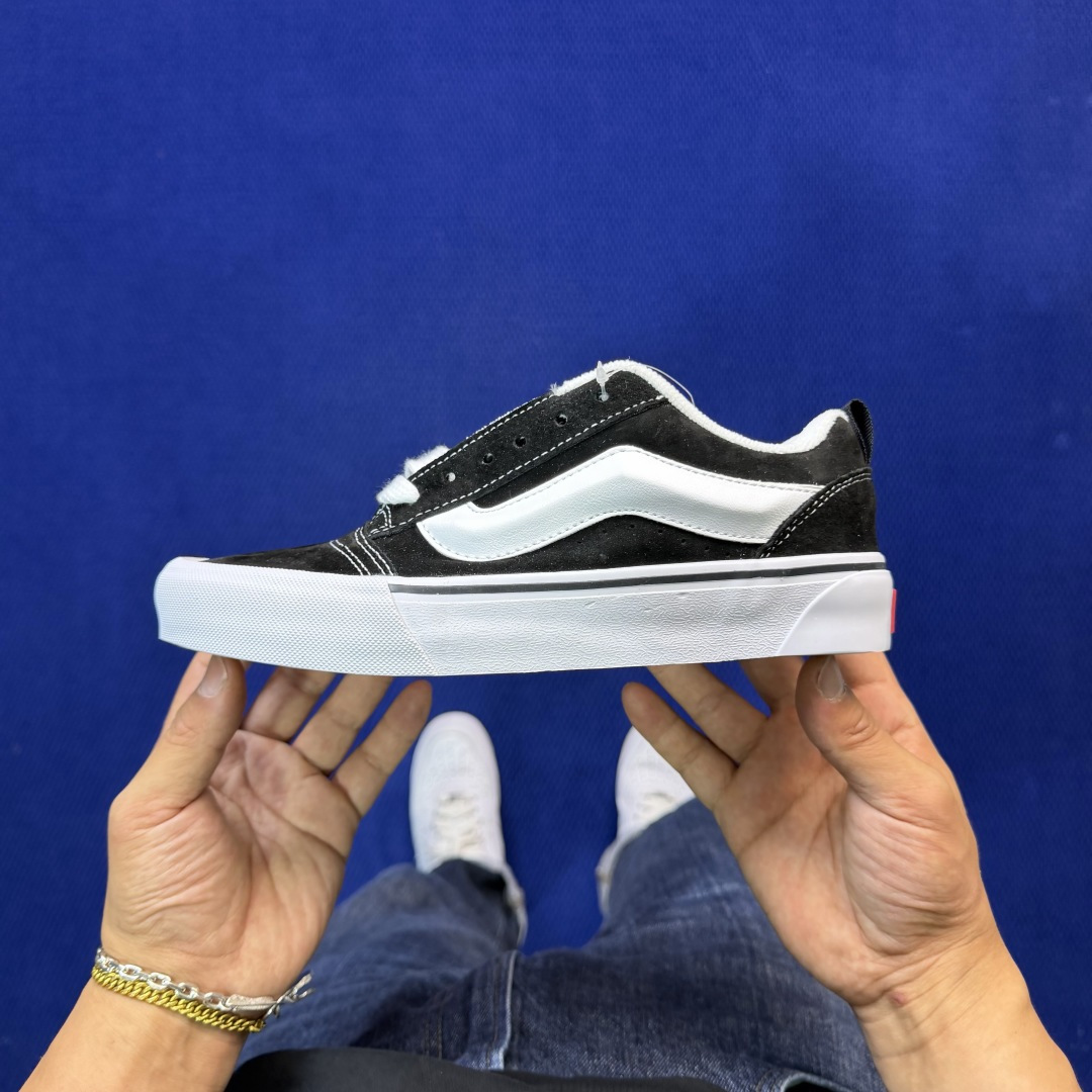 虎扑版！Vans Knu-Skool 低帮 KK07纯原级别外贸订单！万斯经典 硫化帆布板鞋 粗宽立体标