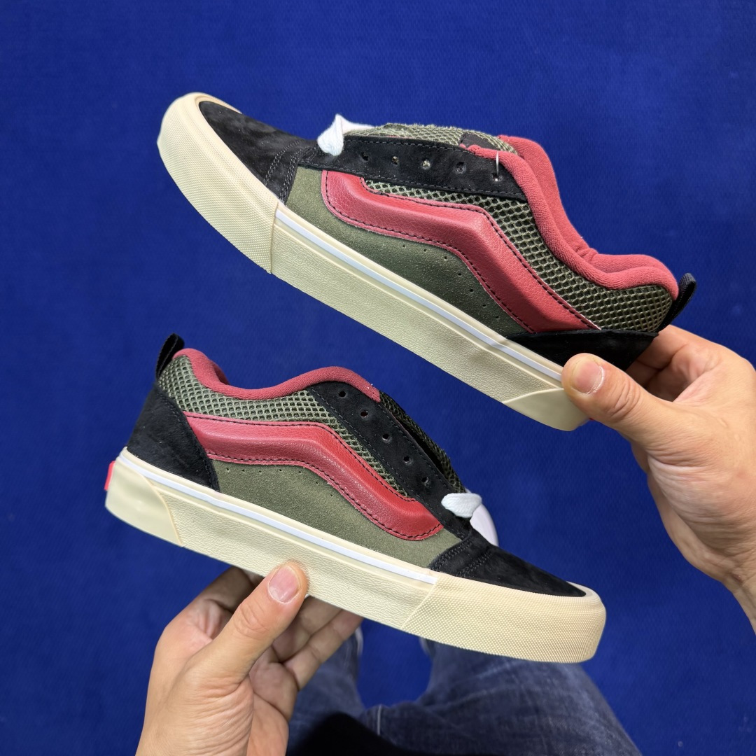 虎扑版！Vans Knu-Skool 低帮 KK13纯原级别外贸订单！万斯经典 硫化翻毛皮板鞋 粗宽立体