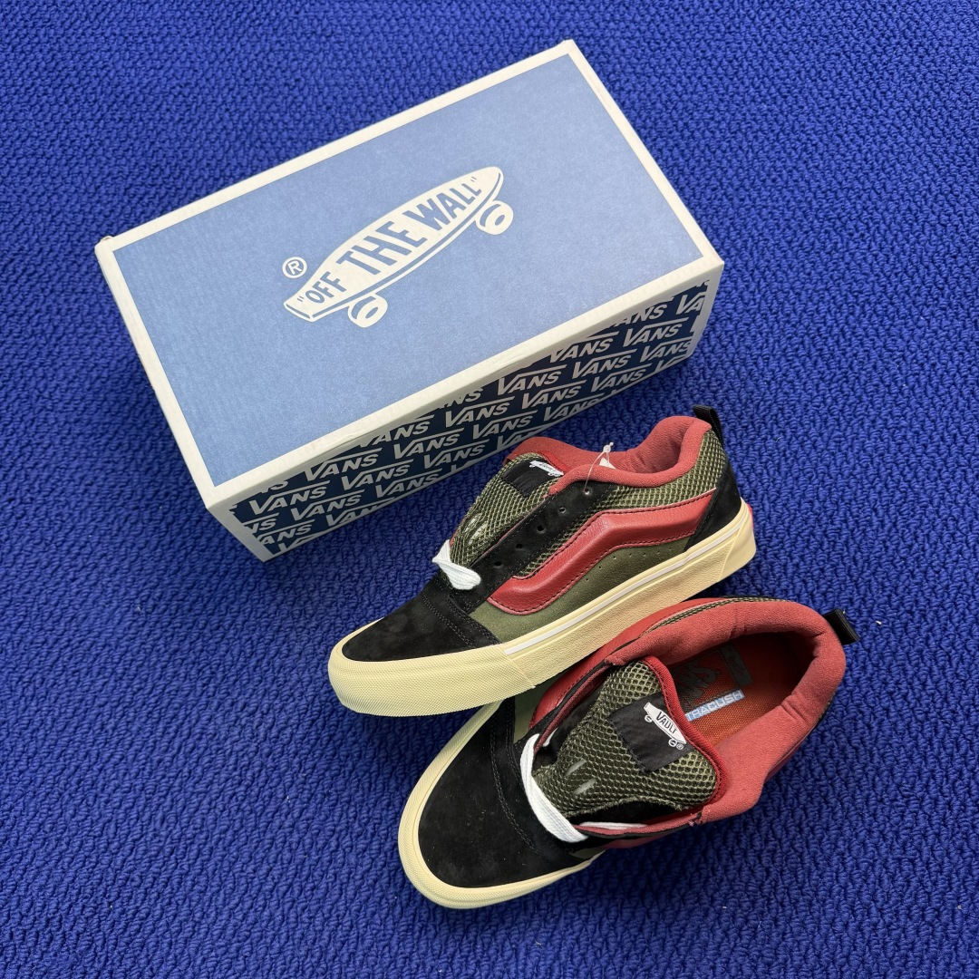虎扑版！Vans Knu-Skool 低帮 KK13纯原级别外贸订单！万斯经典 硫化翻毛皮板鞋 粗宽立体