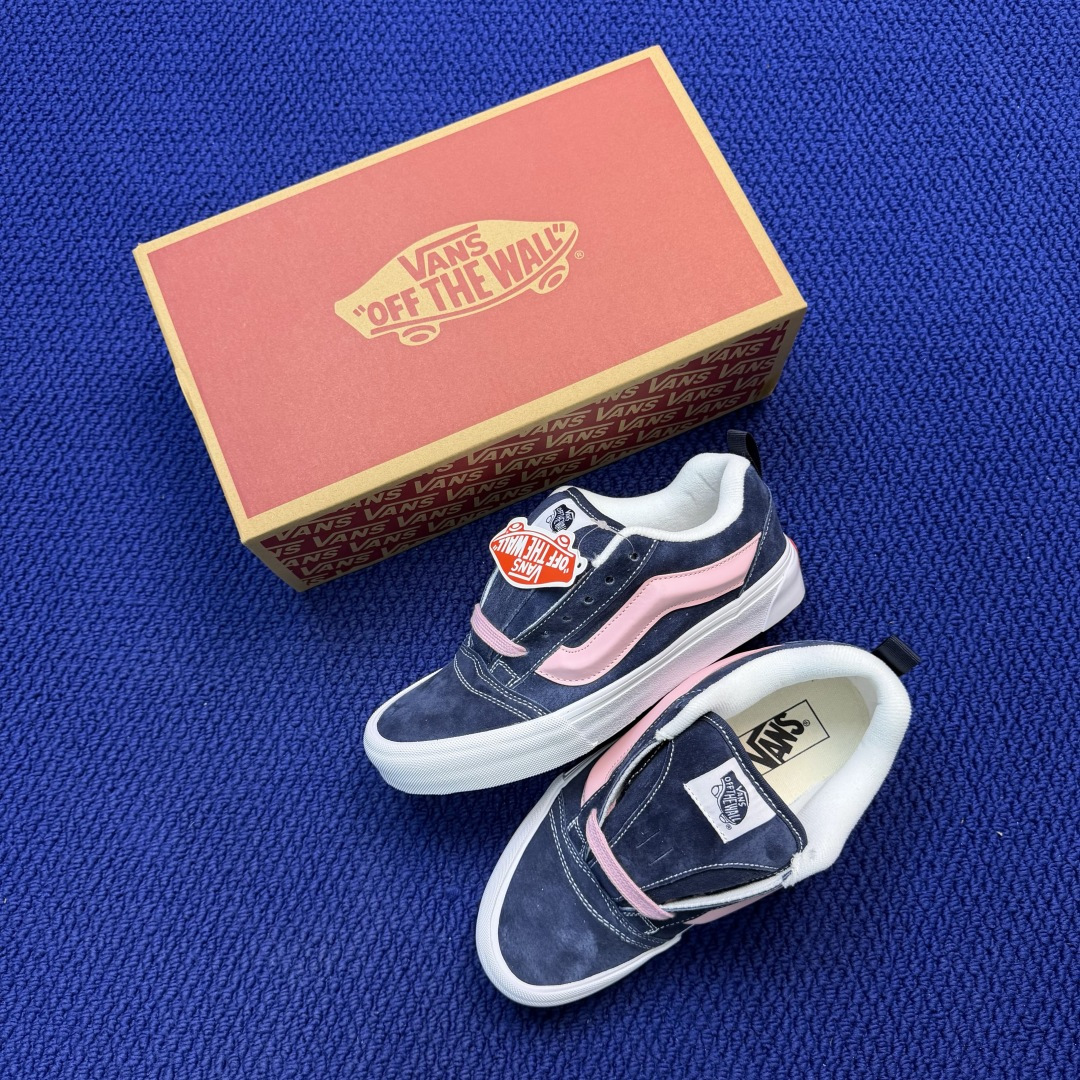 虎扑版！Vans Knu-Skool 低帮 KK40纯原级别外贸订单！万斯经典 硫化翻毛皮板鞋 粗宽立体