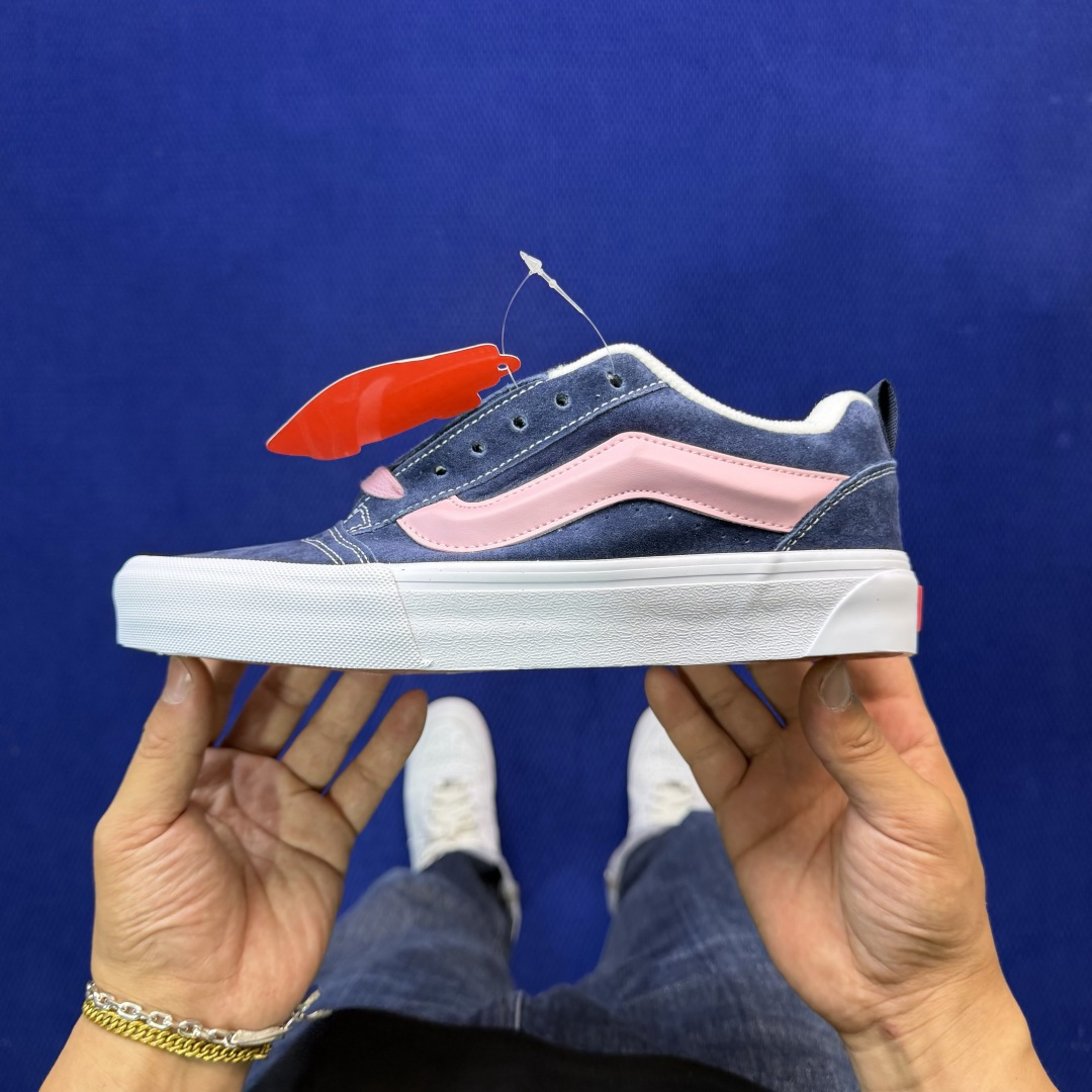 虎扑版！Vans Knu-Skool 低帮 KK40纯原级别外贸订单！万斯经典 硫化翻毛皮板鞋 粗宽立体