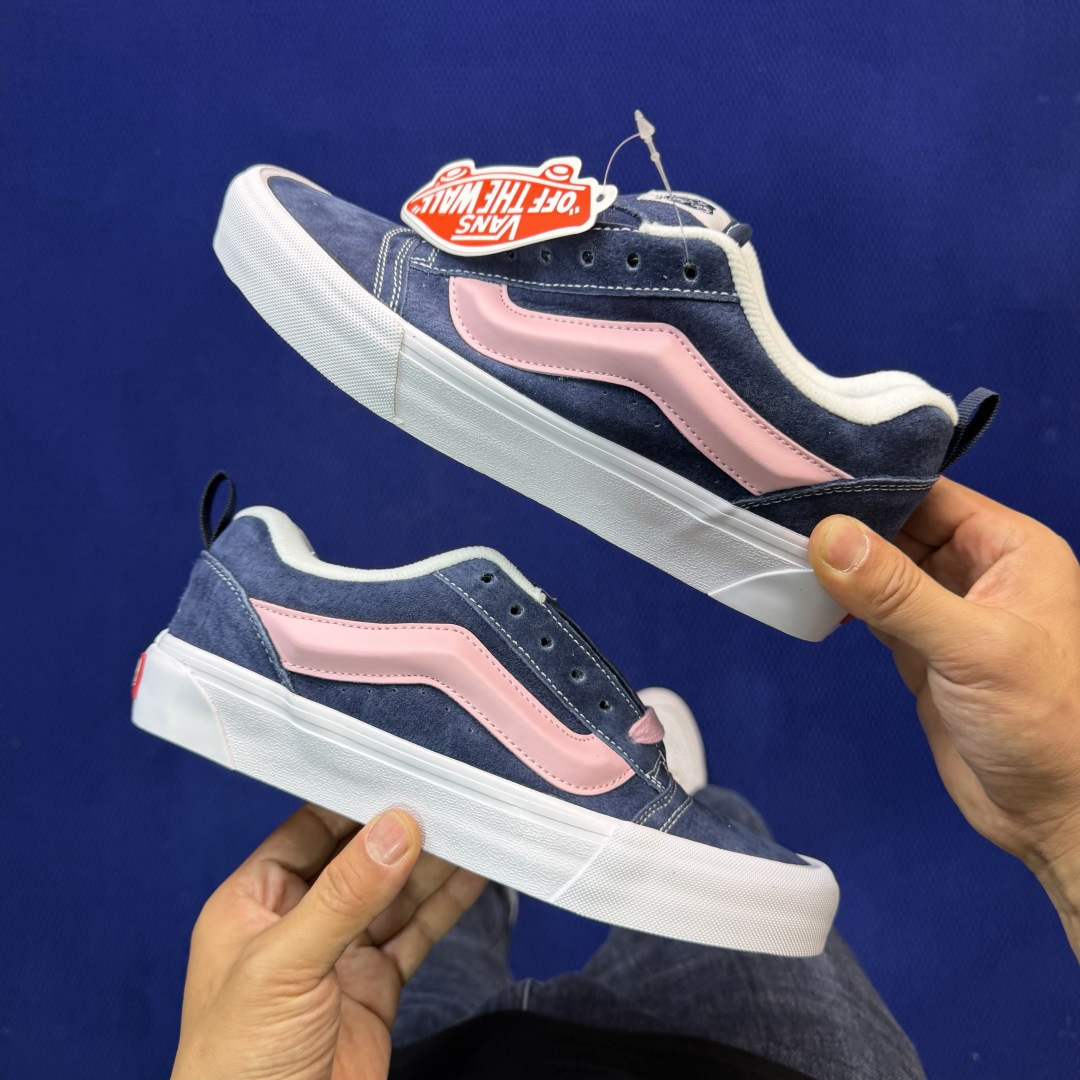 虎扑版！Vans Knu-Skool 低帮 KK40纯原级别外贸订单！万斯经典 硫化翻毛皮板鞋 粗宽立体