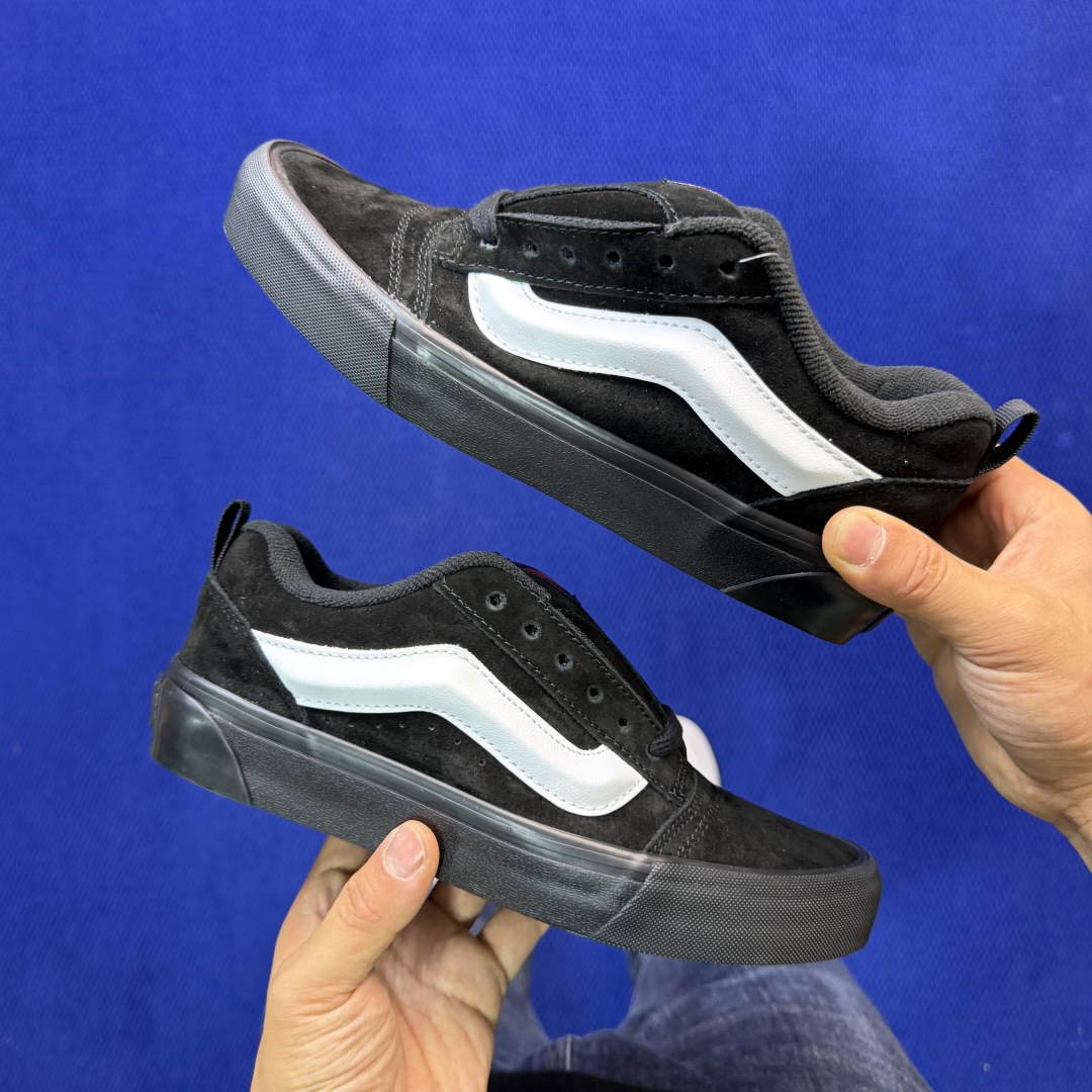 虎扑版！Vans Knu-Skool 低帮 KK10纯原级别外贸订单！万斯经典 硫化翻毛皮板鞋 粗宽立体