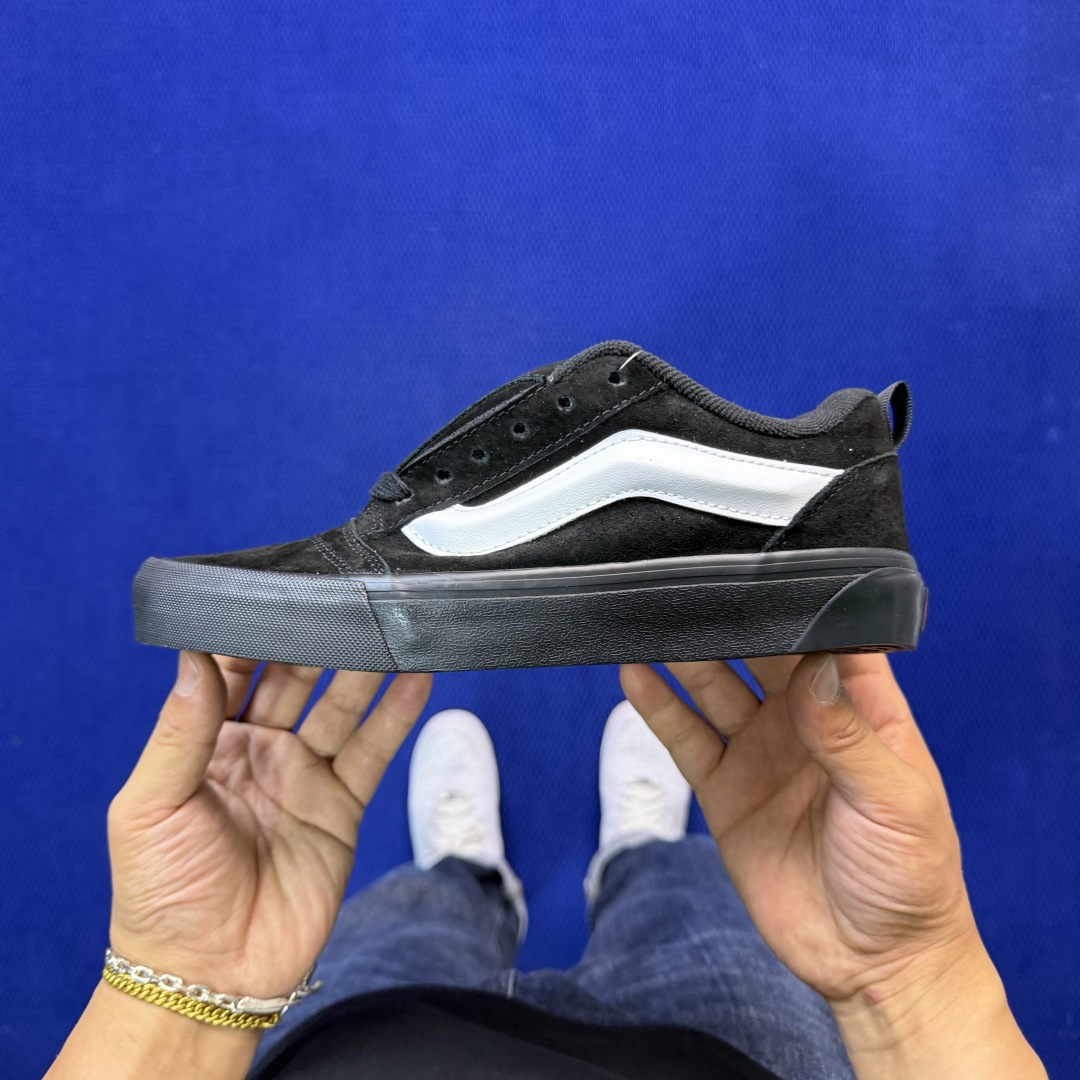 虎扑版！Vans Knu-Skool 低帮 KK10纯原级别外贸订单！万斯经典 硫化翻毛皮板鞋 粗宽立体