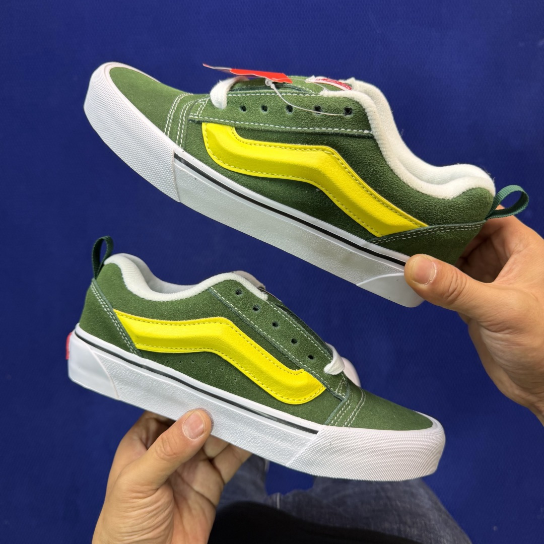 虎扑版！Vans Knu-Skool 低帮 KK15纯原级别外贸订单！万斯经典 硫化翻毛皮板鞋 粗宽立体