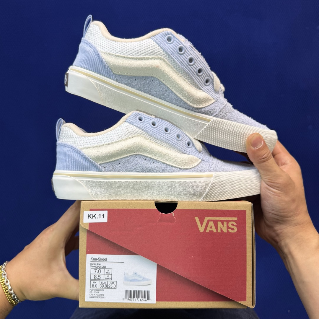 虎扑版！Vans Knu-Skool 低帮 KK11纯原级别外贸订单！万斯经典 硫化翻毛皮板鞋 粗宽立体