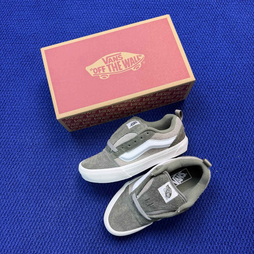 虎扑版！Vans Knu-Skool 低帮 KK46纯原级别外贸订单！万斯经典 硫化翻毛皮板鞋 粗宽立体