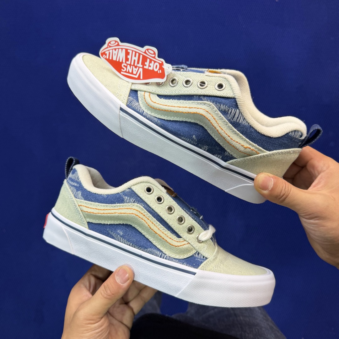 虎扑版！Vans Knu-Skool 低帮 KK33纯原级别外贸订单！万斯经典 硫化翻毛皮板鞋 粗宽立体
