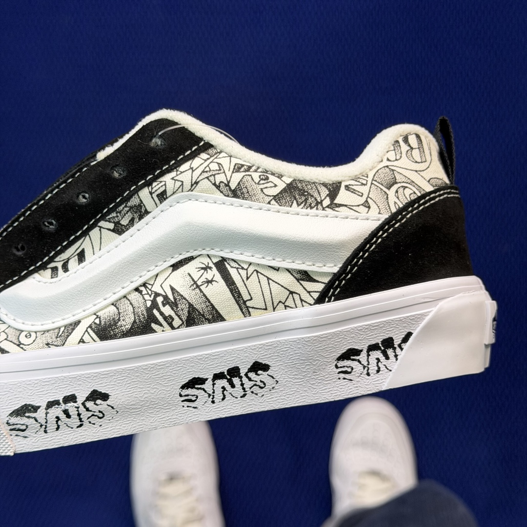 虎扑版！Vans Knu-Skool 低帮 KK53纯原级别外贸订单！万斯经典 硫化翻毛皮板鞋 粗宽立体