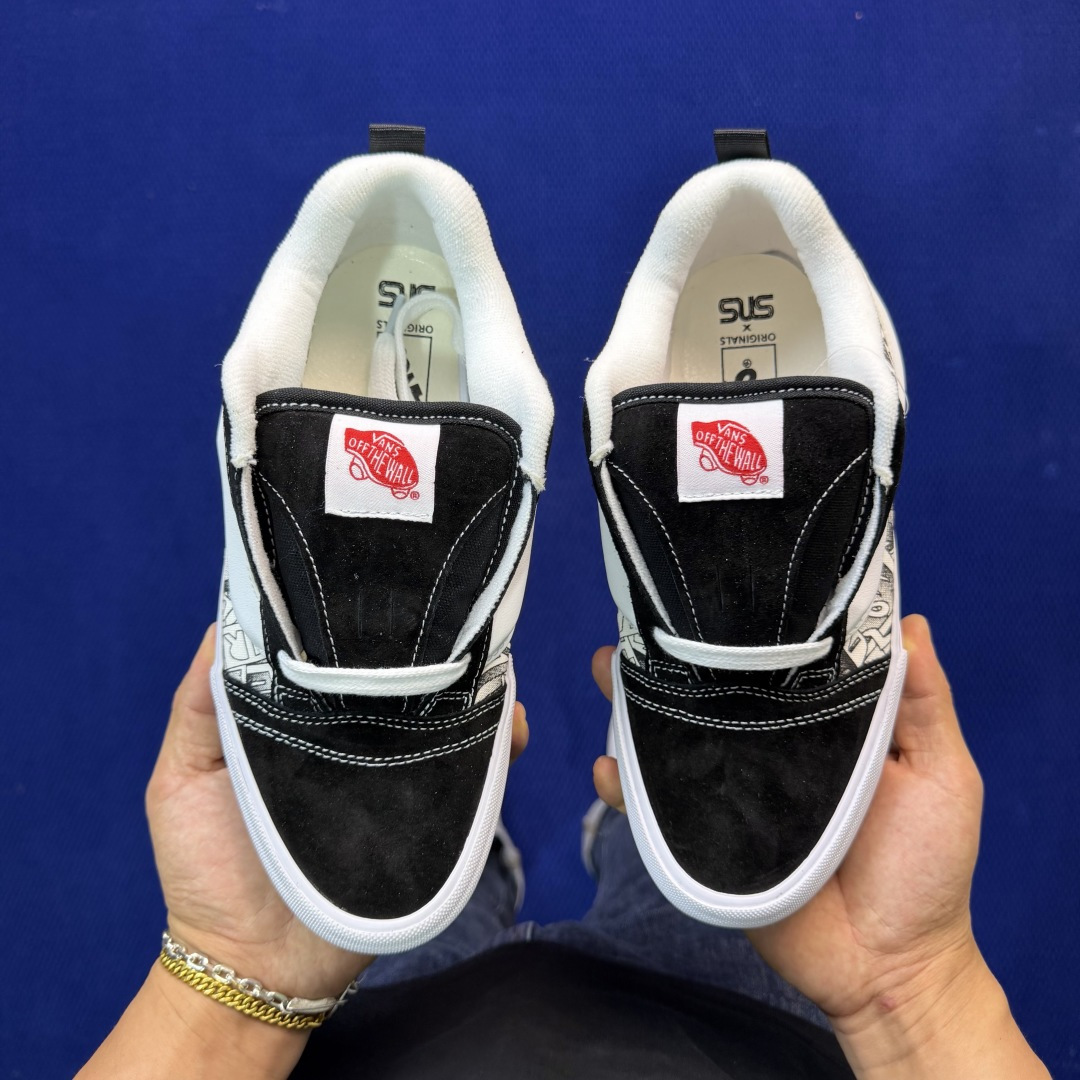 虎扑版！Vans Knu-Skool 低帮 KK53纯原级别外贸订单！万斯经典 硫化翻毛皮板鞋 粗宽立体