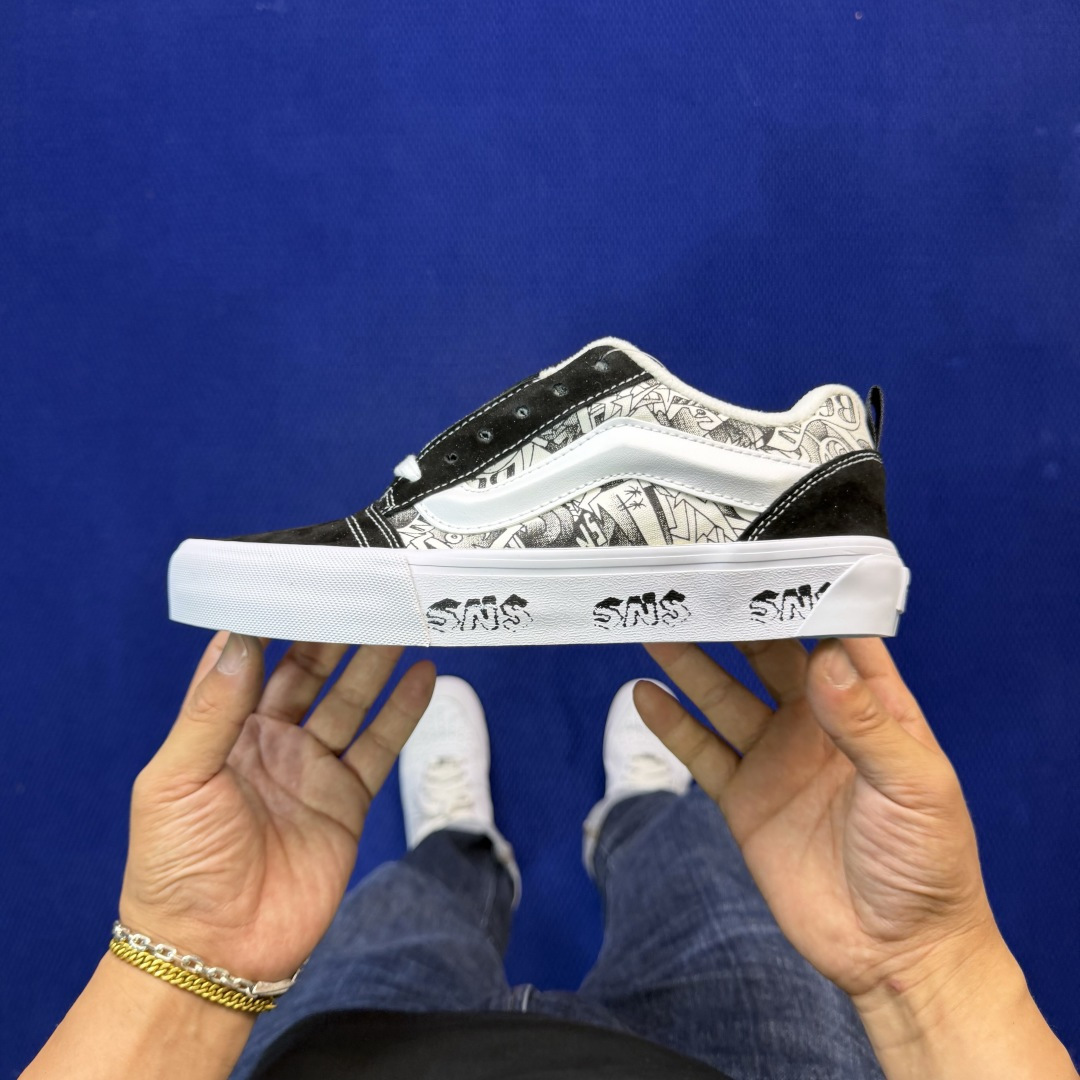 虎扑版！Vans Knu-Skool 低帮 KK53纯原级别外贸订单！万斯经典 硫化翻毛皮板鞋 粗宽立体