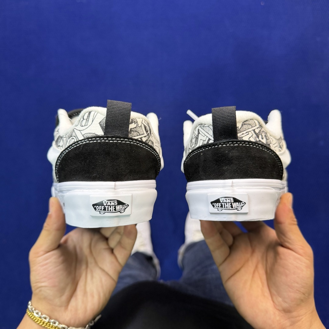 虎扑版！Vans Knu-Skool 低帮 KK53纯原级别外贸订单！万斯经典 硫化翻毛皮板鞋 粗宽立体