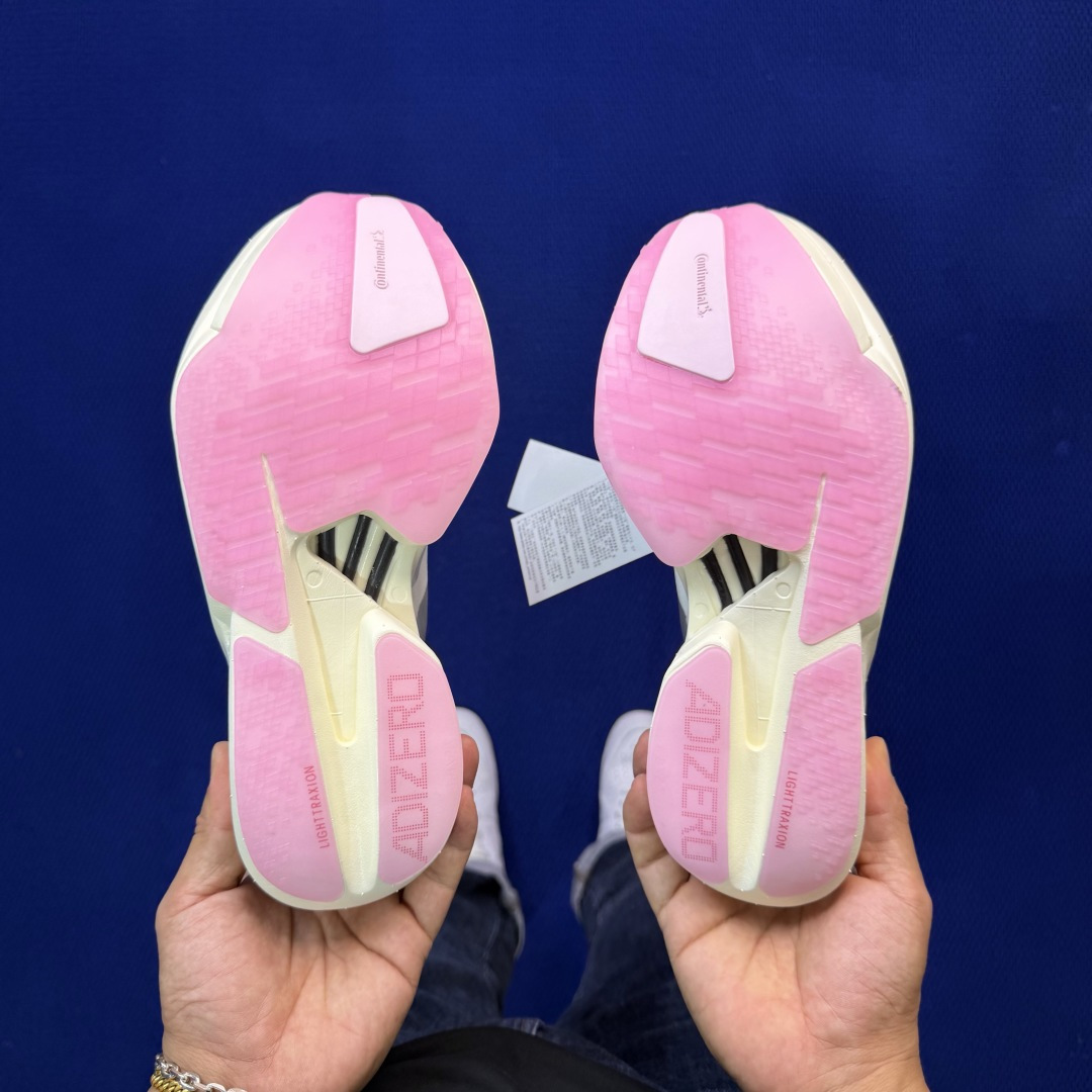 纯原真碳棒！adidas Adizero Adios Pro 4 阿迪达斯马拉松跑步鞋 第17色:浅米粉
