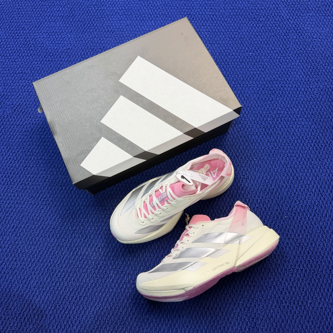 纯原真碳棒！adidas Adizero Adios Pro 4 阿迪达斯马拉松跑步鞋 第17色:浅米粉