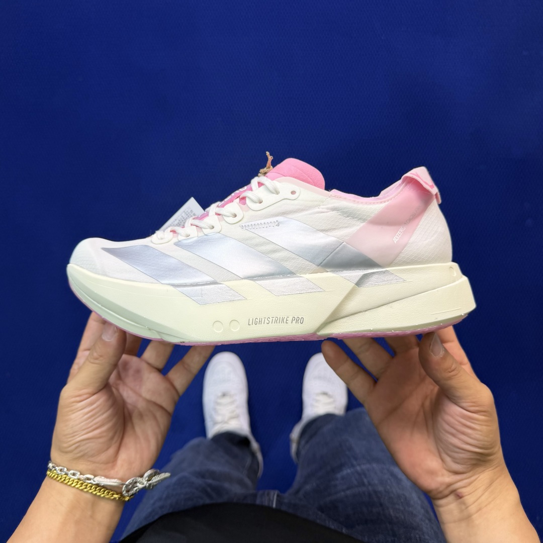纯原真碳棒！adidas Adizero Adios Pro 4 阿迪达斯马拉松跑步鞋 第17色:浅米粉