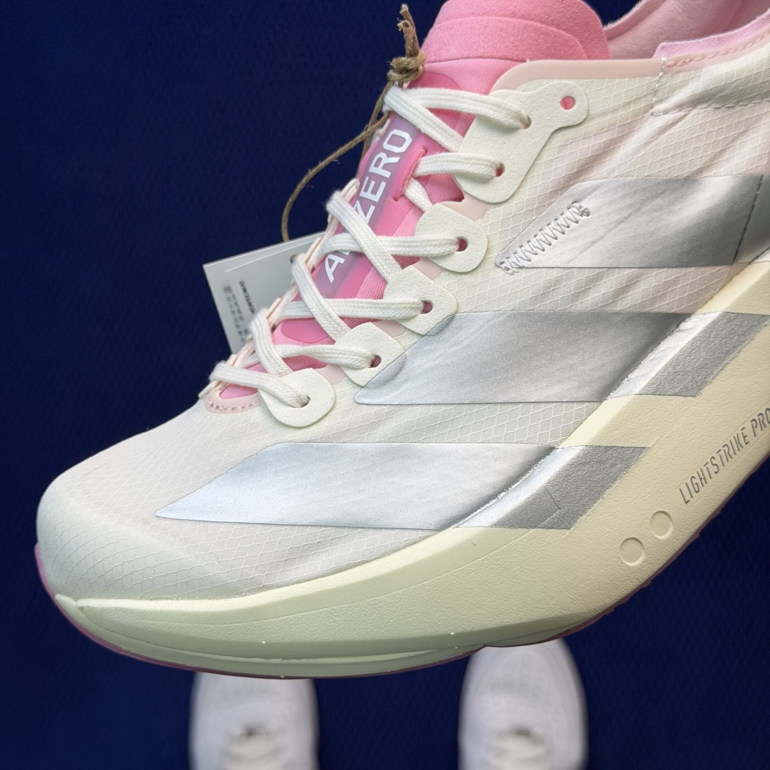 纯原真碳棒！adidas Adizero Adios Pro 4 阿迪达斯马拉松跑步鞋 第17色:浅米粉