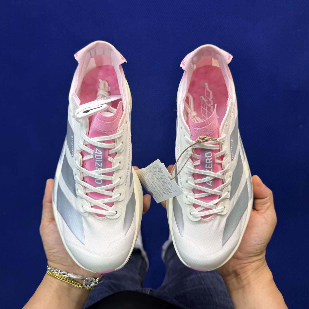 纯原真碳棒！adidas Adizero Adios Pro 4 阿迪达斯马拉松跑步鞋 第17色:浅米粉