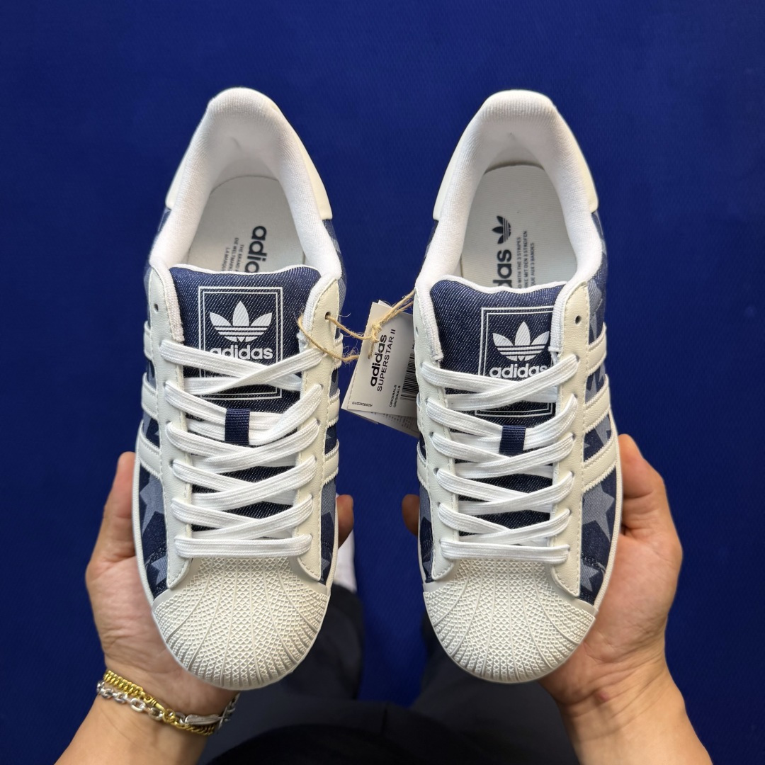 纯原订单！经典贝壳头 二代白标厚鞋舌adlidas originals Superstar 2 牛仔布星
