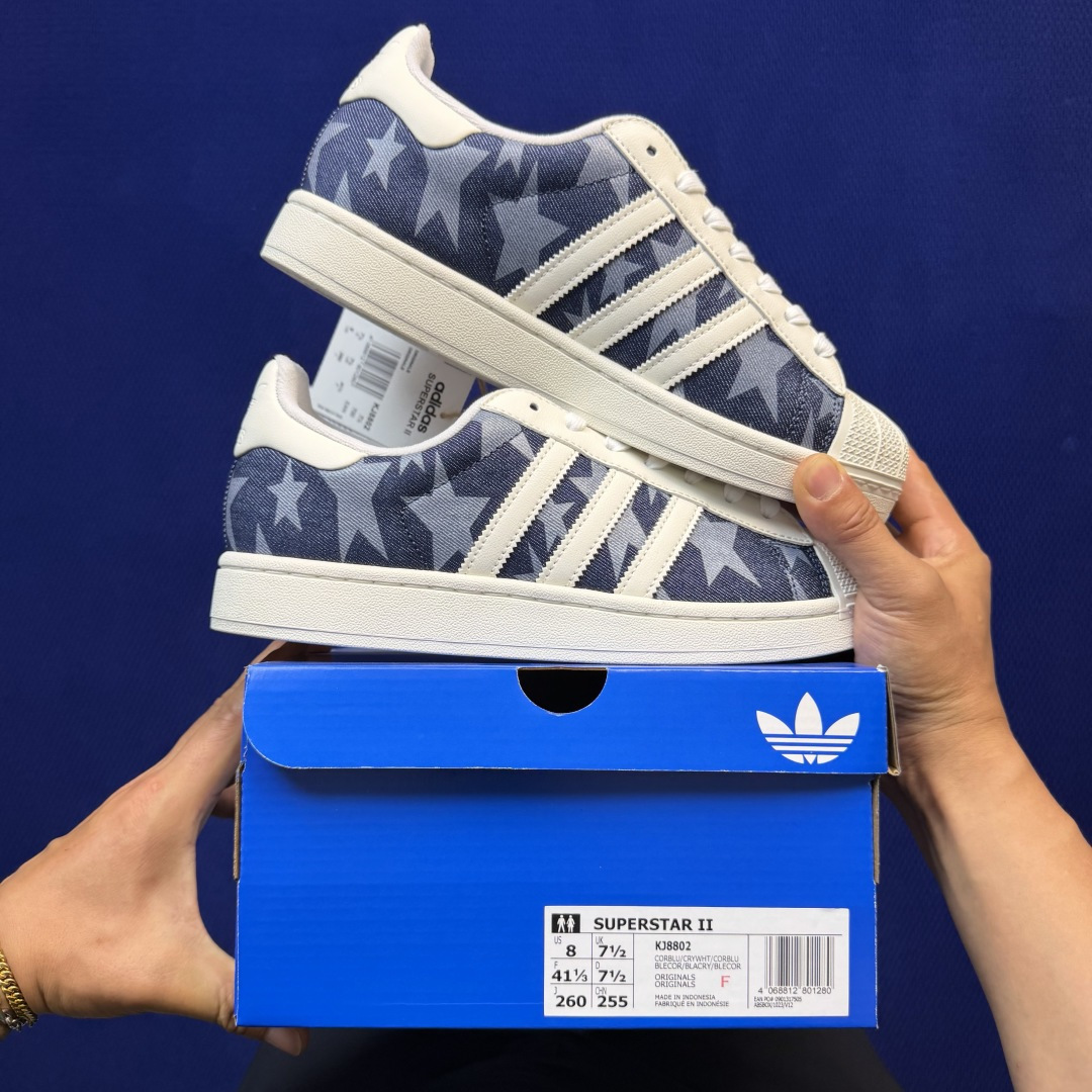 纯原订单！经典贝壳头 二代白标厚鞋舌adlidas originals Superstar 2 牛仔布星
