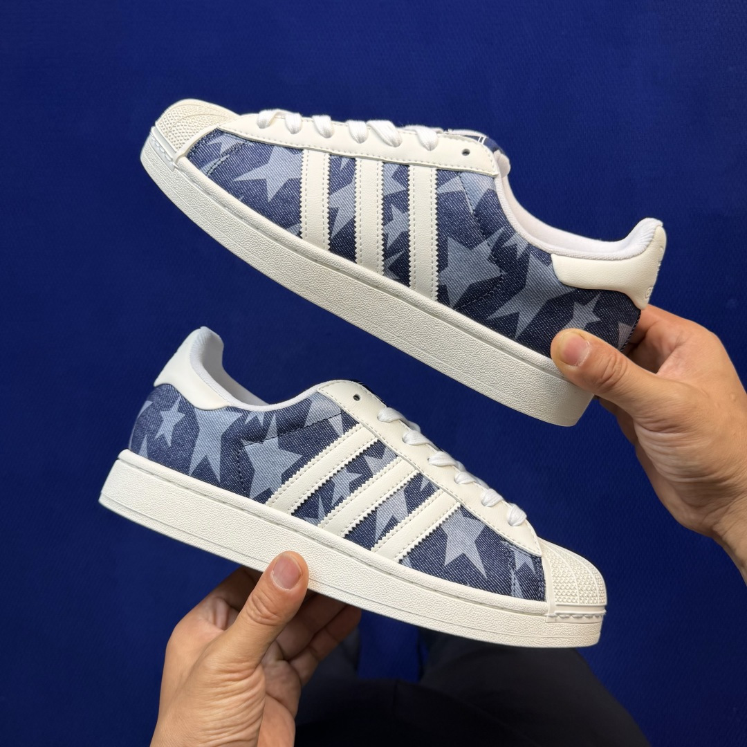 纯原订单！经典贝壳头 二代白标厚鞋舌adlidas originals Superstar 2 牛仔布星
