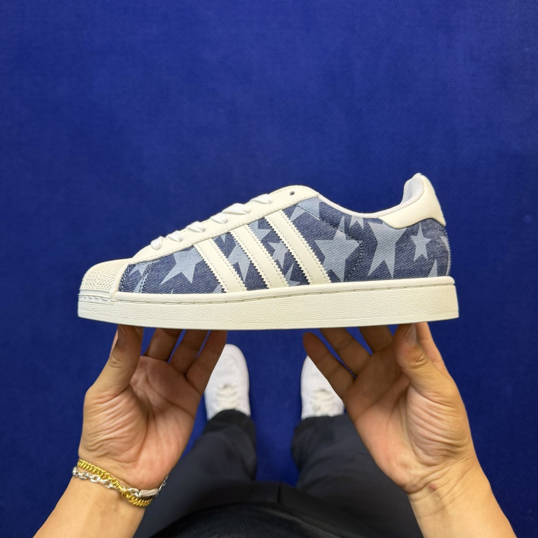 纯原订单！经典贝壳头 二代白标厚鞋舌adlidas originals Superstar 2 牛仔布星