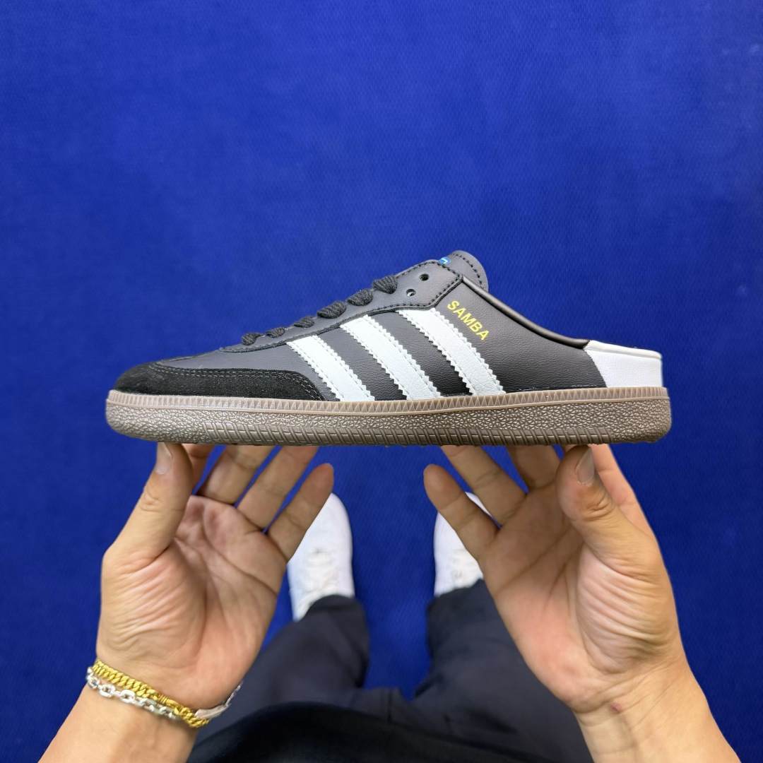 桑巴德训拖鞋一脚蹬 出货！adidas originals Samba OG MULE 包头拖鞋货号：L