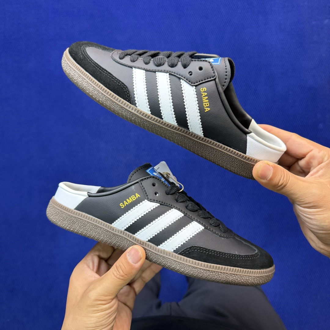 桑巴德训拖鞋一脚蹬 出货！adidas originals Samba OG MULE 包头拖鞋货号：L