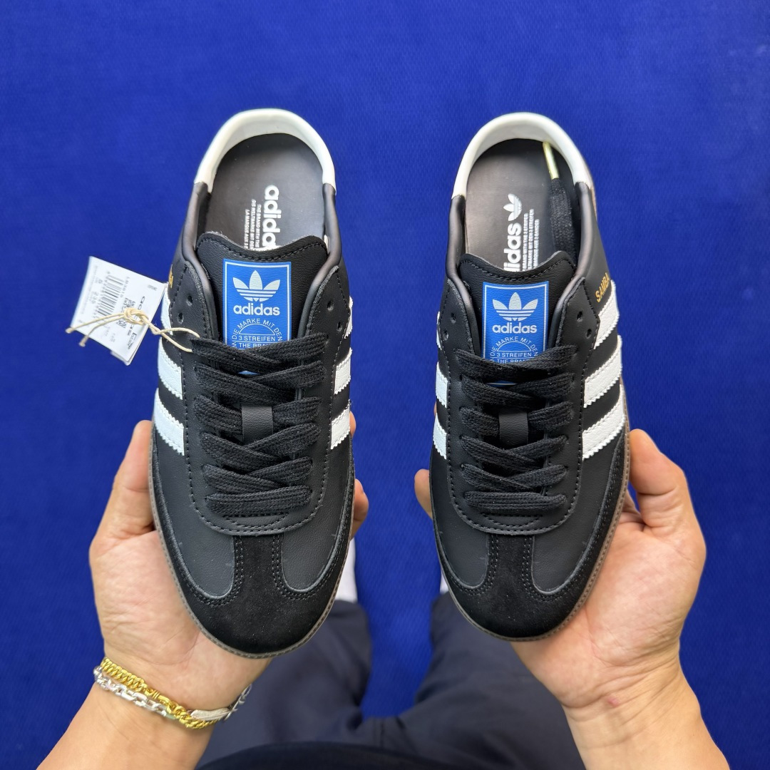 桑巴德训拖鞋一脚蹬 出货！adidas originals Samba OG MULE 包头拖鞋货号：L