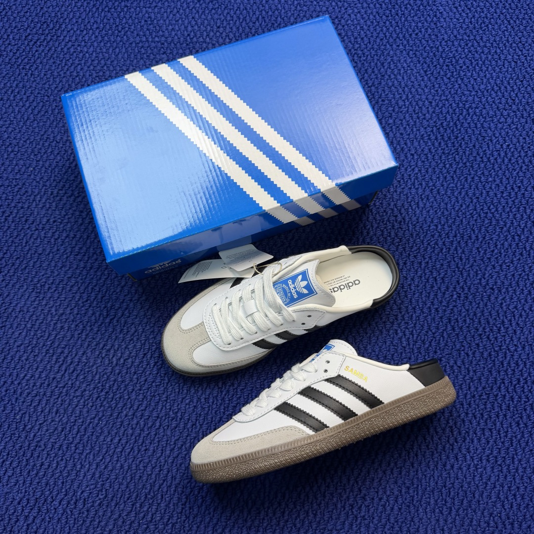 桑巴德训拖鞋一脚蹬 出货！adidas originals Samba OG MULE 包头拖鞋货号：L