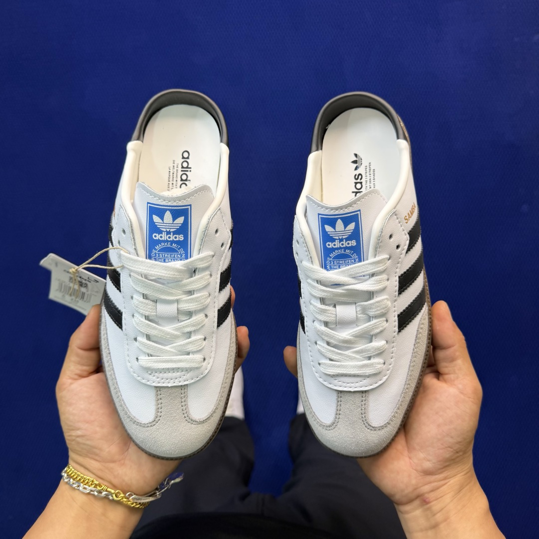 桑巴德训拖鞋一脚蹬 出货！adidas originals Samba OG MULE 包头拖鞋货号：L