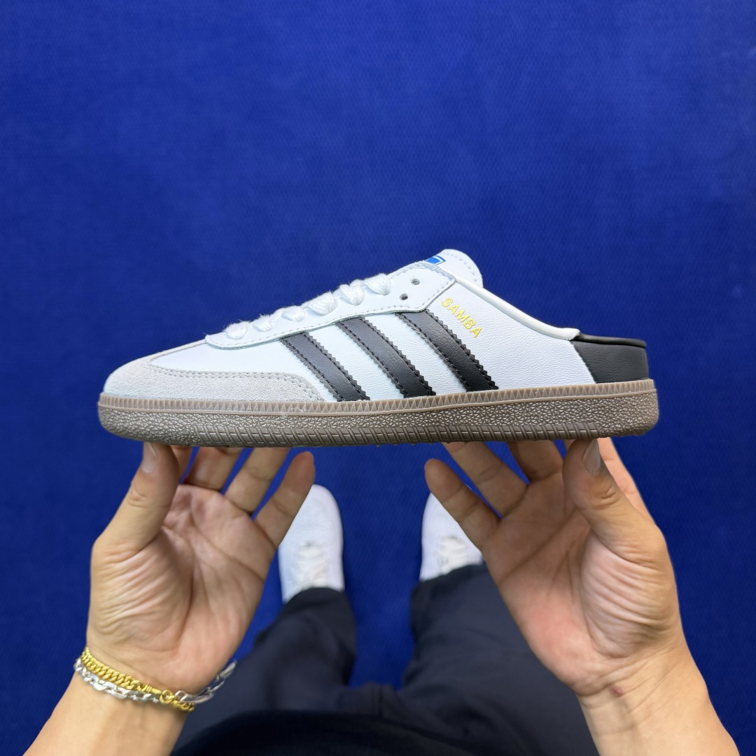 桑巴德训拖鞋一脚蹬 出货！adidas originals Samba OG MULE 包头拖鞋货号：L