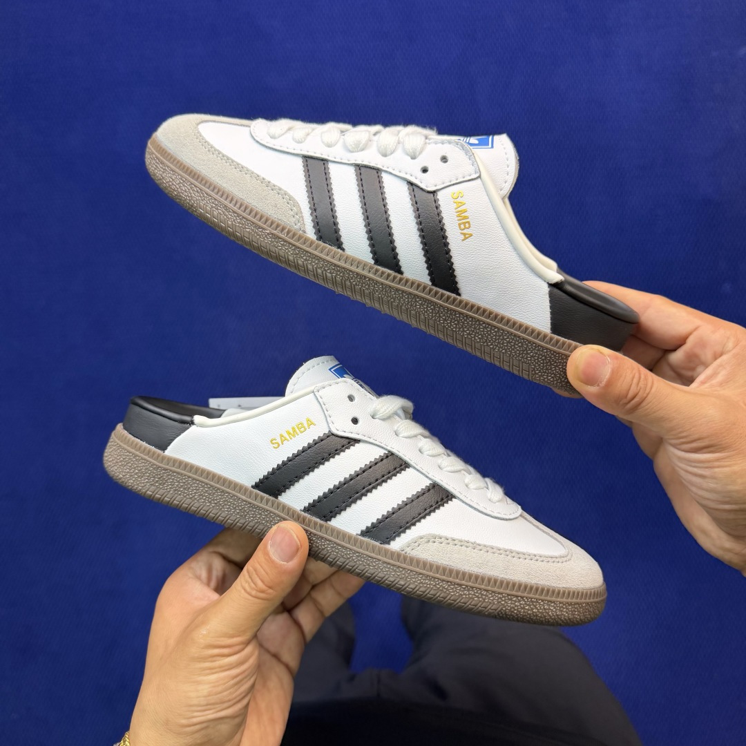 桑巴德训拖鞋一脚蹬 出货！adidas originals Samba OG MULE 包头拖鞋货号：L