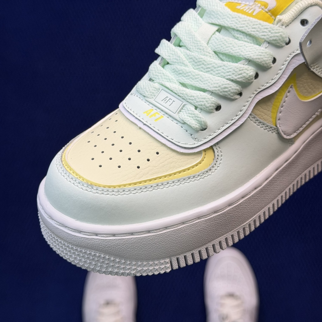 3A空军！马卡龙系列第61色：黄白绿Nike AIR Force 1 Shadow 空军一号百分百每个配