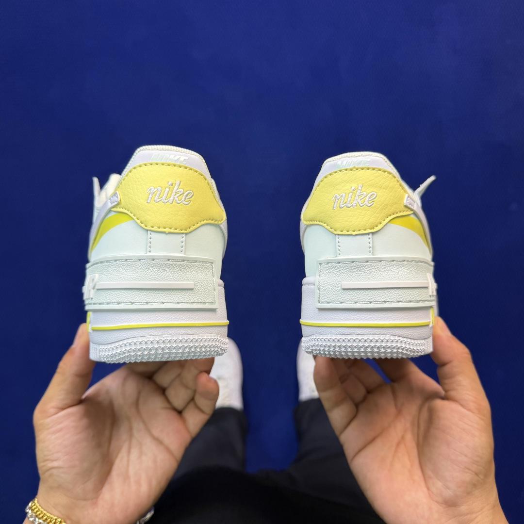 3A空军！马卡龙系列第61色：黄白绿Nike AIR Force 1 Shadow 空军一号百分百每个配