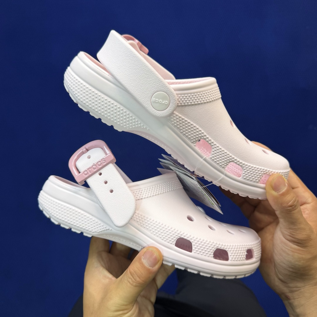 Crocs卡骆驰 洞洞鞋 金属扣明星-粉原厂数据复模，双层注塑尺码：M4-M7 / 36-40M3=34