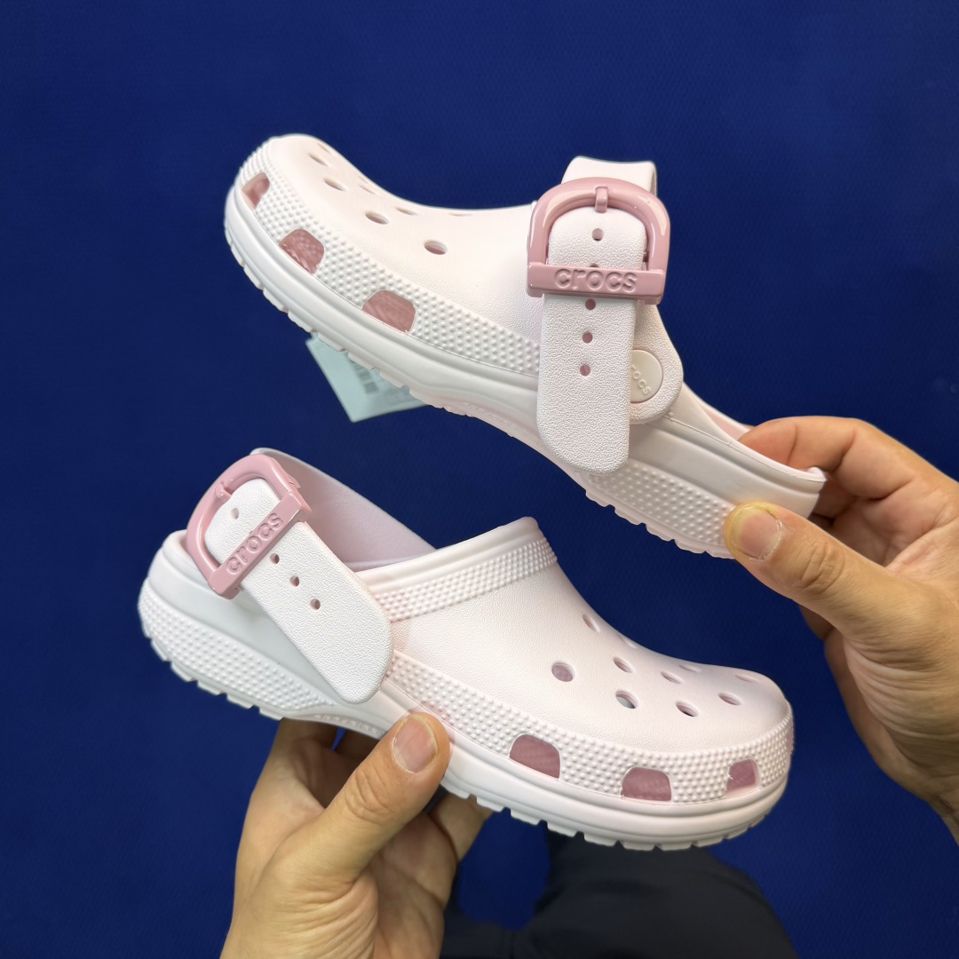 Crocs卡骆驰 洞洞鞋 金属扣明星-粉原厂数据复模，双层注塑尺码：M4-M7 / 36-40M3=34