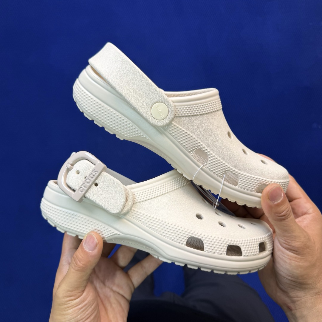 Crocs卡骆驰 洞洞鞋 金属扣明星-骨白原厂数据复模，双层注塑尺码：M4-M7 / 36-40M3=3