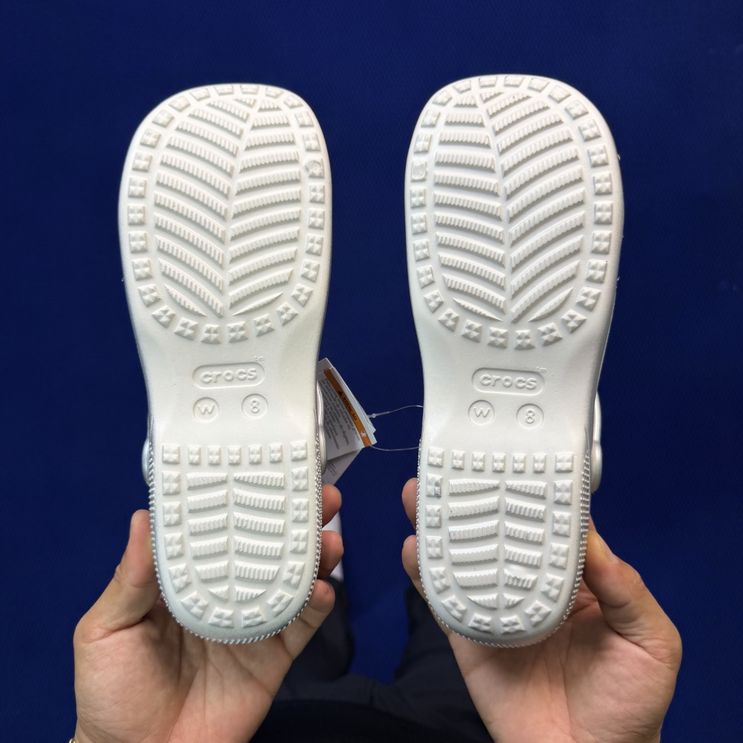 Crocs卡骆驰 洞洞鞋 芭蕾🩰-银色原厂数据复模，双层注塑尺码：M3-M7 / 34-40M3=34-