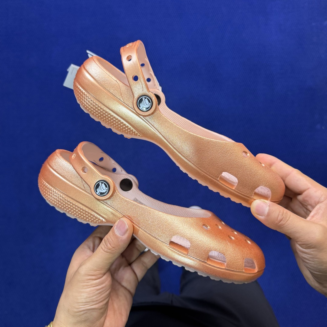 Crocs卡骆驰 洞洞鞋 芭蕾🩰-玫瑰金原厂数据复模，双层注塑尺码：M3-M7 / 34-40M3=34