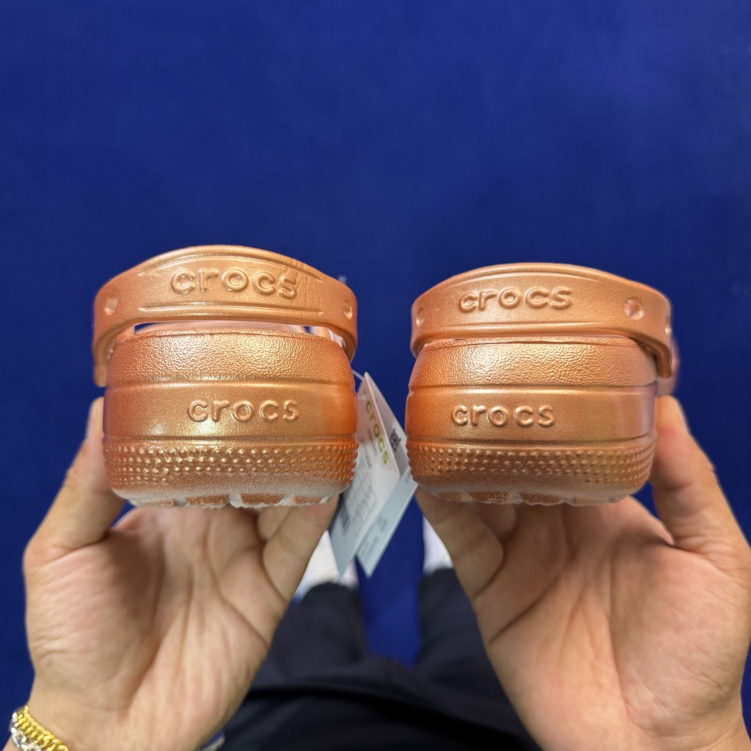 Crocs卡骆驰 洞洞鞋 芭蕾🩰-玫瑰金原厂数据复模，双层注塑尺码：M3-M7 / 34-40M3=34