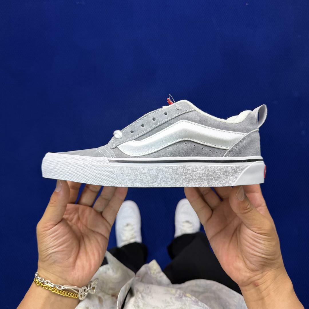 虎扑版！Vans Knu-Skool 低帮 KK28纯原级别外贸订单！万斯经典 硫化翻毛皮板鞋 粗宽立体