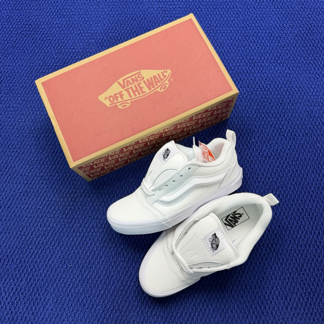 虎扑版！Vans Knu-Skool 低帮 KK24纯原级别外贸订单！万斯经典 硫化翻毛皮板鞋 粗宽立体