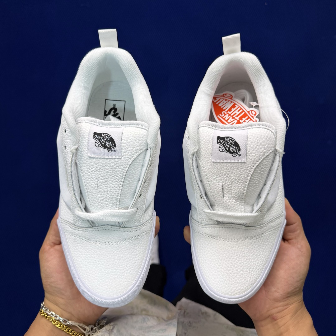 虎扑版！Vans Knu-Skool 低帮 KK24纯原级别外贸订单！万斯经典 硫化翻毛皮板鞋 粗宽立体