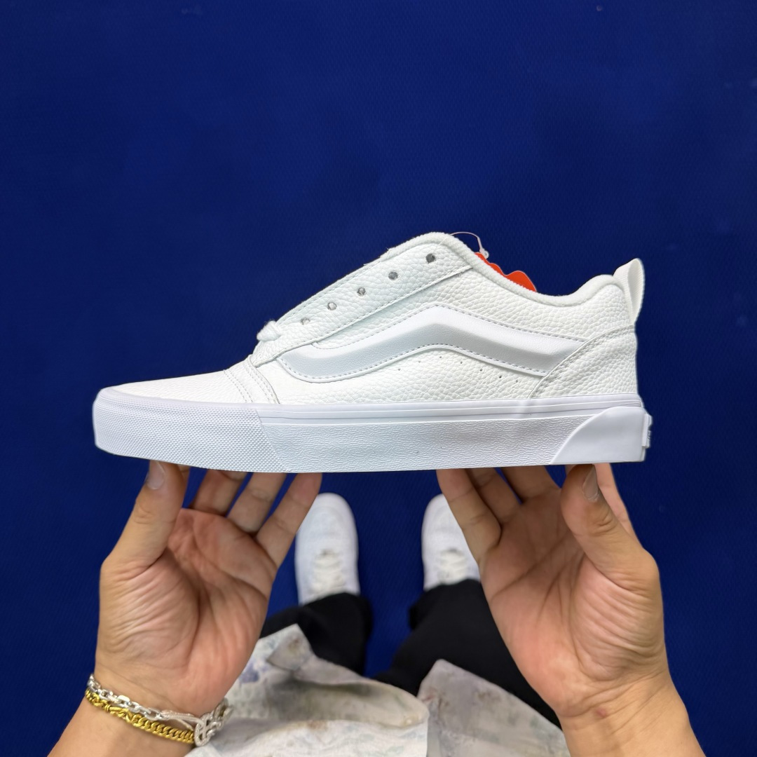 虎扑版！Vans Knu-Skool 低帮 KK24纯原级别外贸订单！万斯经典 硫化翻毛皮板鞋 粗宽立体