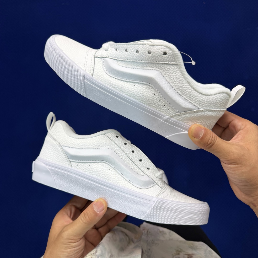 虎扑版！Vans Knu-Skool 低帮 KK24纯原级别外贸订单！万斯经典 硫化翻毛皮板鞋 粗宽立体