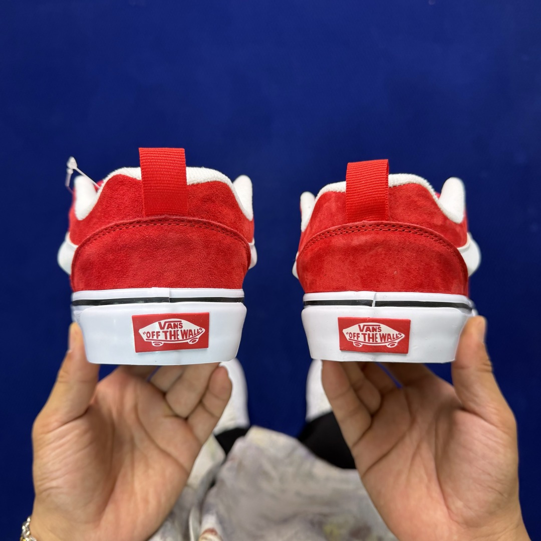 虎扑版！Vans Knu-Skool 低帮 KK20纯原级别外贸订单！万斯经典 硫化翻毛皮板鞋 粗宽立体