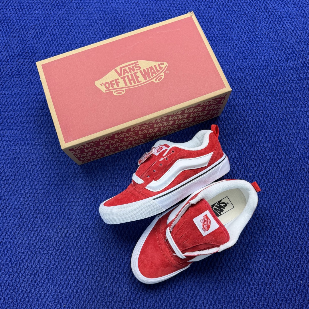 虎扑版！Vans Knu-Skool 低帮 KK20纯原级别外贸订单！万斯经典 硫化翻毛皮板鞋 粗宽立体